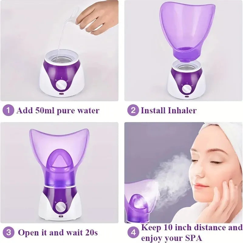 1pc Facial Steamer Skin Moisturizing Face SPA Heating Sprayer Pores Cleansing Deep Hydration Control Oil Pore Cleaner Home